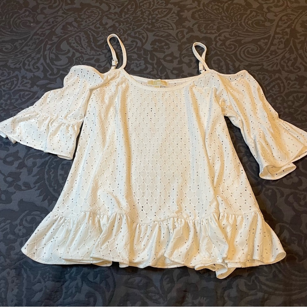 MICHAEL KORS Eyelet elegant Blouse. 
Size XL